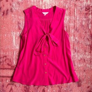 Lilly Pulitzer Sleeveless Tie-Neck Blouse - Hot Pink